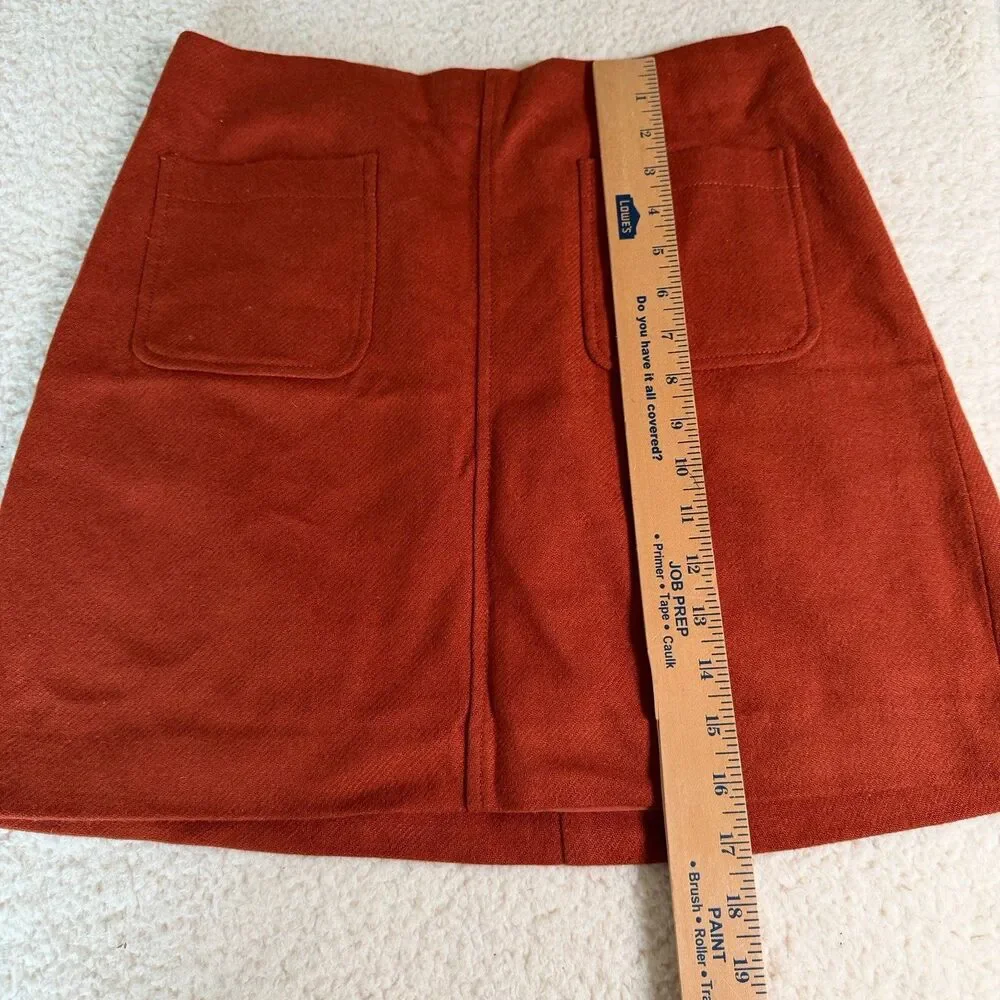 Madewell Wool Blend Mini Skirt 4 Rust Orange Boho Casual Chic